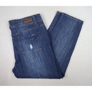 SWEET LOOK - WOMEN'S MEDIUM WASH DEISTRESSED ANKLE JEANS - SIZE 24